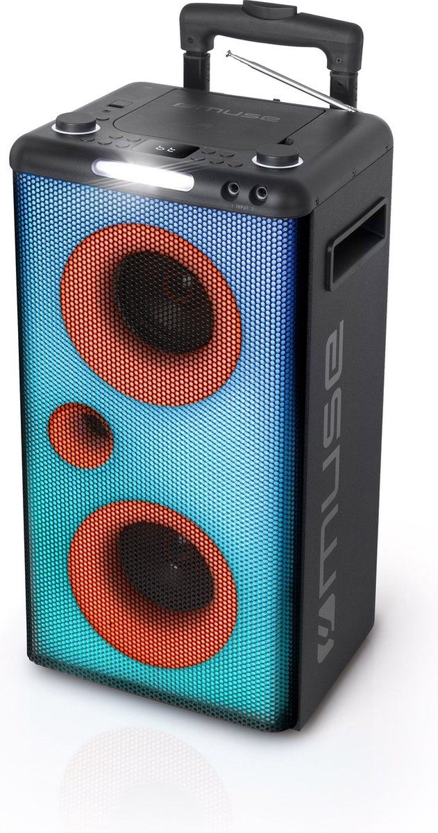 Muse M-1928DJ - Bluetooth DJ party speaker met CD-speler en ingebouwde batterij (300W)