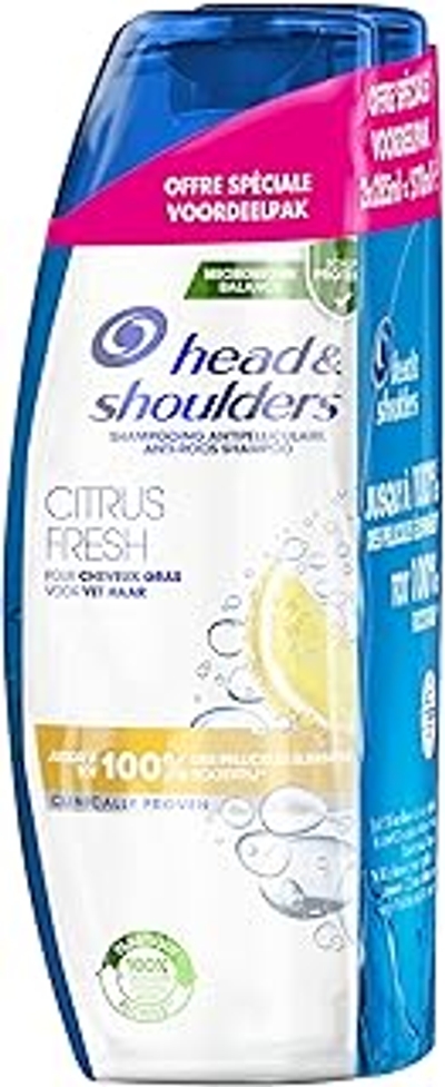 Head & Shoulders Citrus Fresh Anti-roos shampoo, tot 100% van de roos verwijderd, klinisch bewezen, dermatologisch getest, 2 x 285 ml