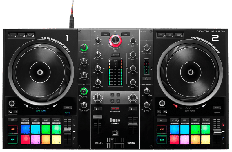 Hercules DJ Control Inpulse 500 - 2-decks USB DJ-controller - 16 RGB-pads