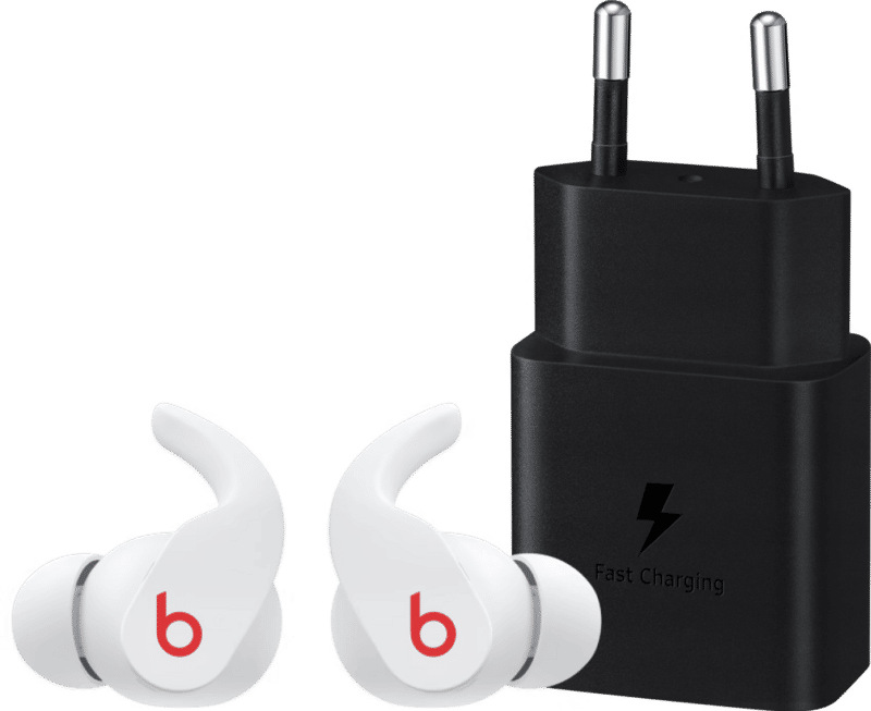 Beats Fit Pro Wit + Samsung Oplader 15W