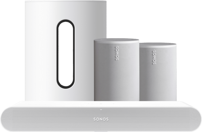 Sonos Ray Wit + 2x Era 100 Wit + Sub Mini Wit