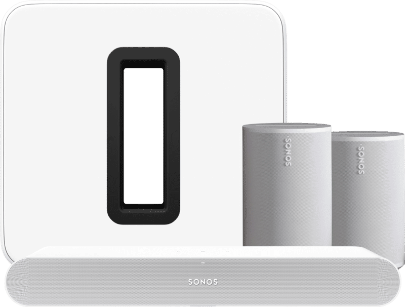 Sonos Ray Wit + 2x Era 100 Wit + Sub G3 Wit