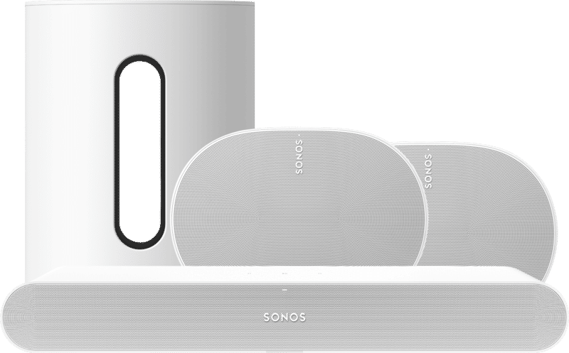 Sonos Ray Wit + 2x Era 300 Wit + Sub Mini Wit