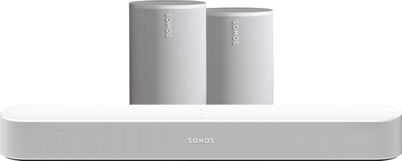 Sonos Beam Gen2 Wit + 2x Era 100 Wit