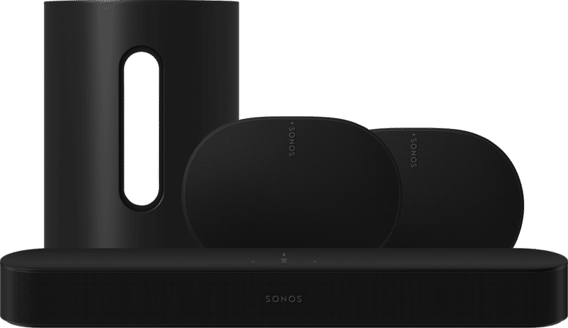 Sonos Beam Gen2 Zwart + 2x Era 300 Zwart  + Sub Mini Zwart