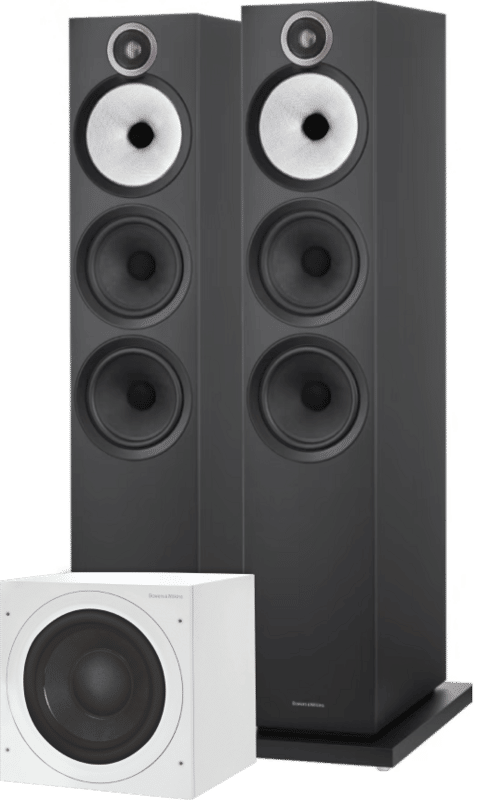 Bowers & Wilkins 603 S3 Zwart (per paar) + ASW608 Wit