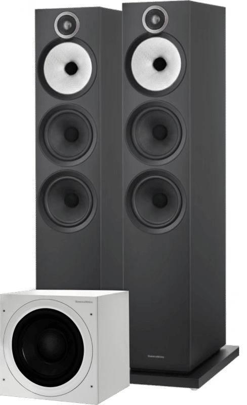 Bowers & Wilkins 603 S3 Zwart (per paar) + ASW610 Wit