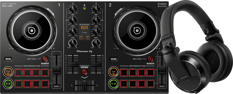 Pioneer DJ DDJ-200 + Pioneer DJ HDJ-X5 Zwart