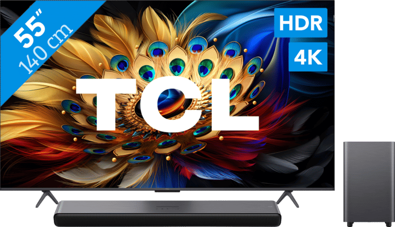 TCL QLED 55C61B (2024) + soundbar