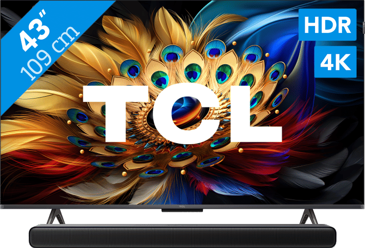 TCL QLED 43C61B (2024) + soundbar