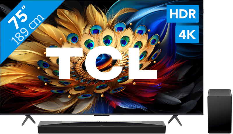 TCL QLED 75C61B (2024) + soundbar