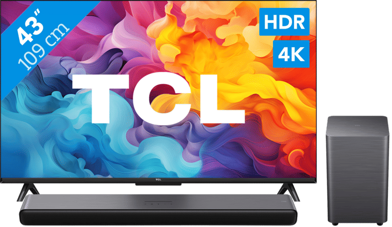 TCL 4K LED 43P61B + TCL S55H 2.1 Soundbar