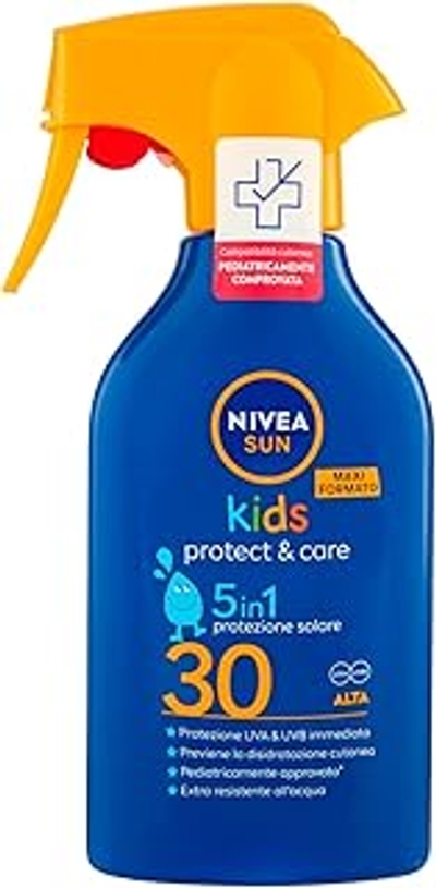 Nivea SUN Maxi Zonnespray Kids Protect & Care SPF 30 in spuitfles 270 ml zonwering voor kinderen waterdicht zonwering voor de gevoelige huid