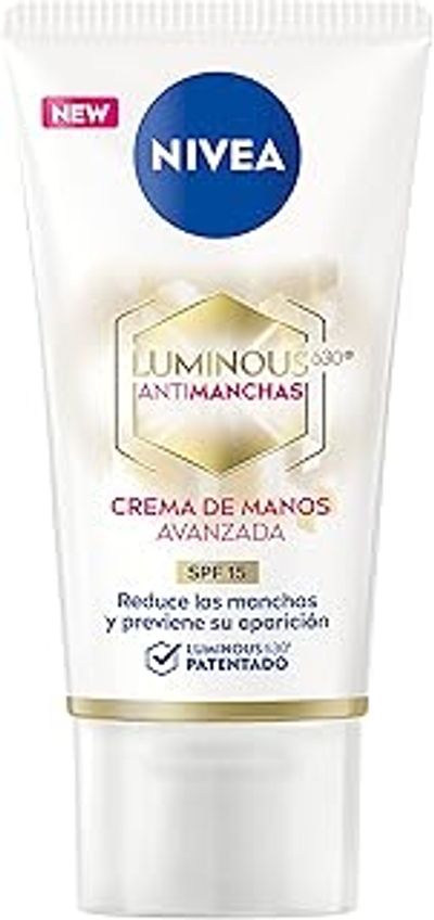 NIVEA Luminous 630 Anti-vlekken-handcrème 1 x 50 ml vochtinbrengende crème met hyaluronzuur, verzorgende crème met zonnebrandcrème 15