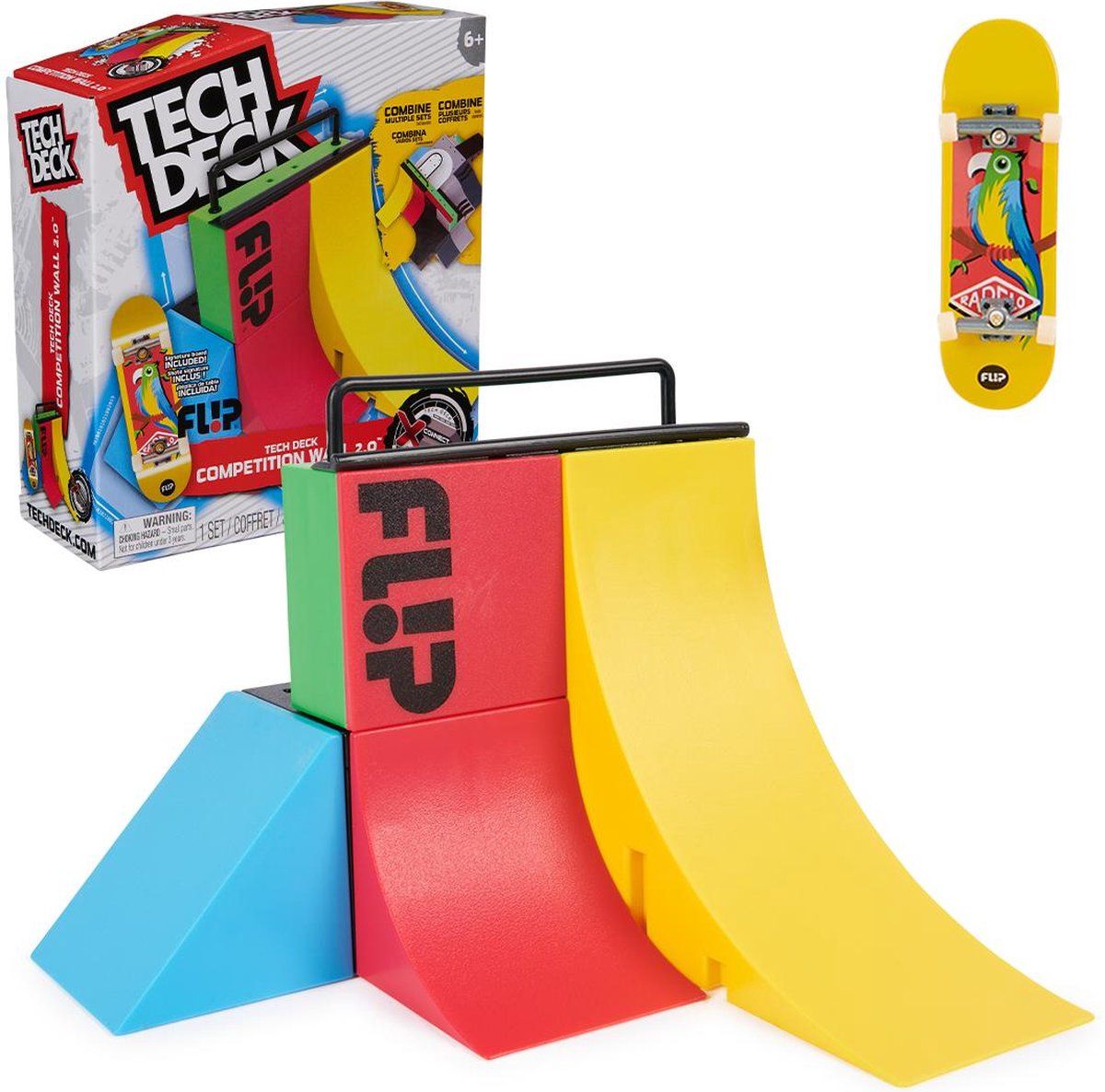 Tech Deck X-Connect - Competition Wall 2.0 - aanpasbare en bouwbare ramp met uniek vingerskateboard