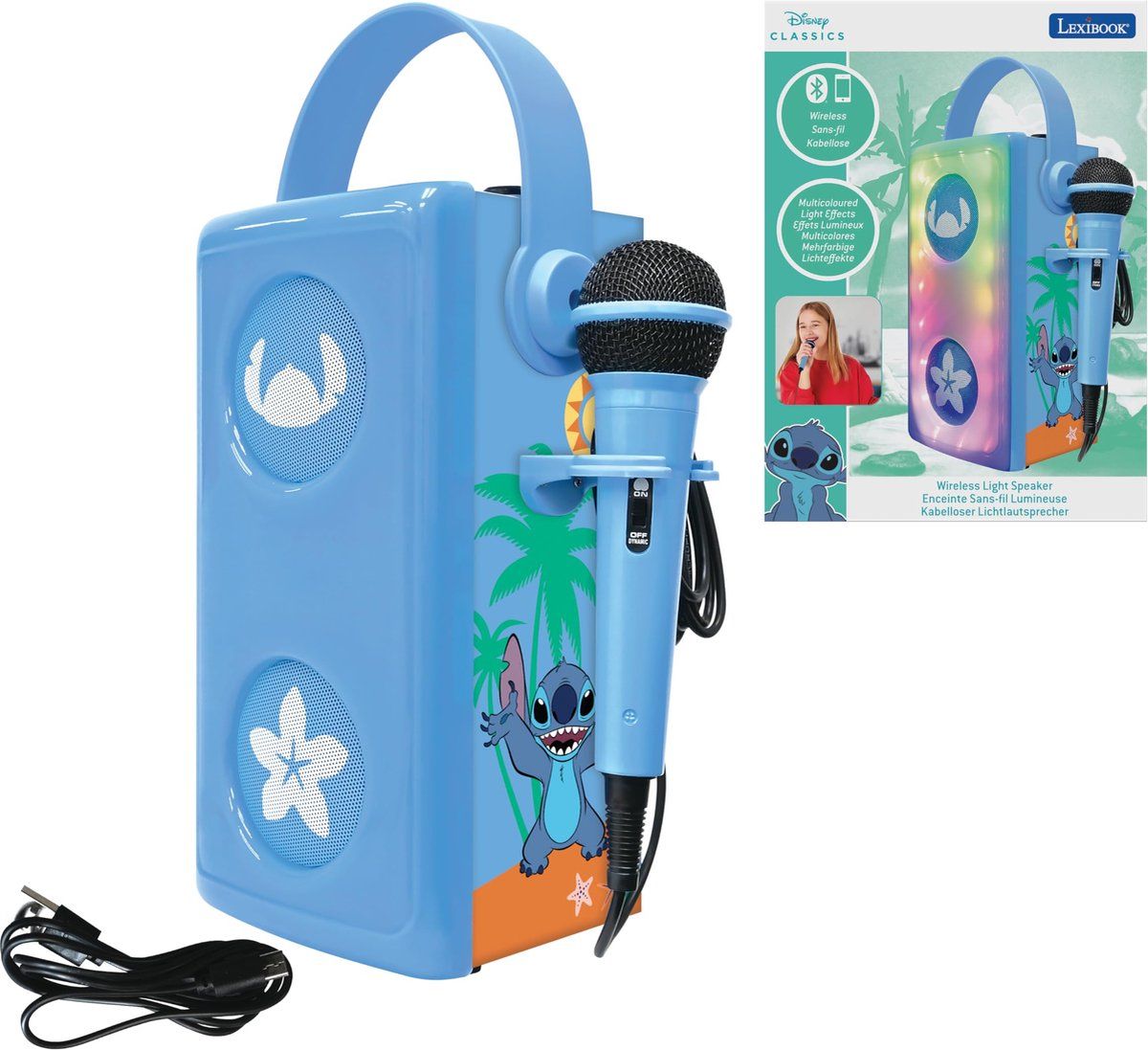 Lilo & Stitch Draagbare Bluetooth lichtluid Speaker met Microfoon