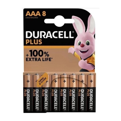 Duracell Alkaline Plus AAA Batterijen - 8 stuks