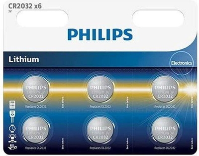 Philips - Knoopcel batterijen - CR2032 - 6 stuks