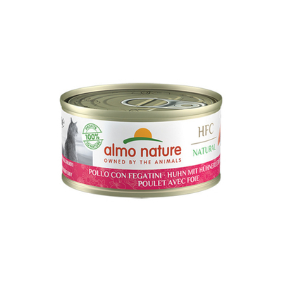 Almo Nature HFC Natural 6 x 70 g - Kip met Kippenlever - natvoer katten
