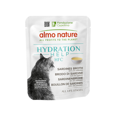 6x50g Almo Nature HFC Hydration Help sardinebouillon met sardientjes nat kattenvoer - natvoer katten