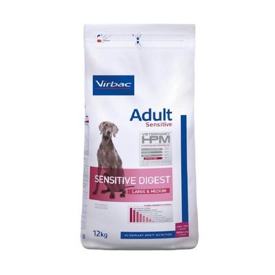 2x12kg Virbac Veterinary HPM Adult Dog Sensitive Digest Large & Medium droogvoer voor honden - hondenbrokken