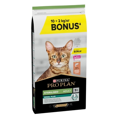 10 kg + 2 kg gratis ! Pro Plan Kattenvoer 12 kg Sterilised Adult Optisenses - Rijk aan Zalm - kattenbrokken