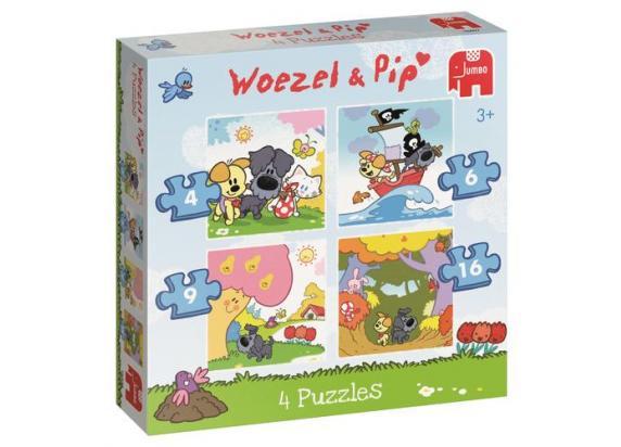 Jumbo - Woezel en Pip Woezel & Pip 4-in-1 puzzels 4+6+9+16 stukjes