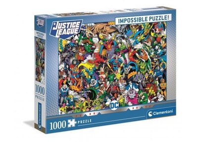 Clementoni - Puzzel 1000 Stukjes Impossible DC Justice League, Puzzel Voor Volwassenen en Kinderen, 14-99 jaar, 39599