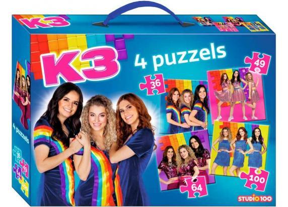 Studio 100 - K3 K3 Regenboog puzzel 4-in-1 met handvat