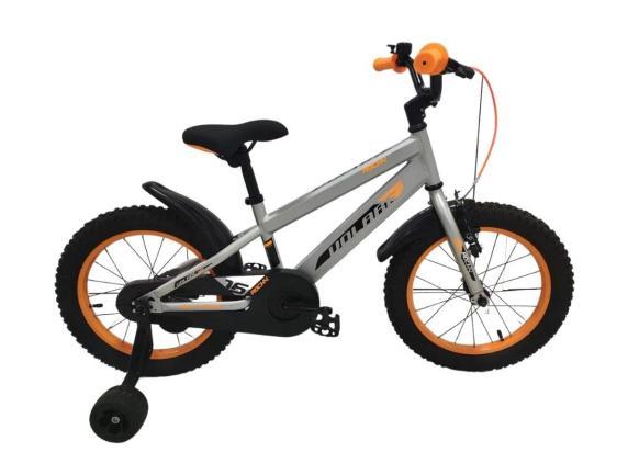 Volare Bicycles Rocky 16" zilvergrijze fiets met zijwieltjes