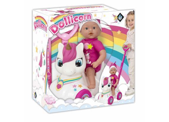 Loko Toys Dollicorn babypop 37cm met eenhoornloopauto