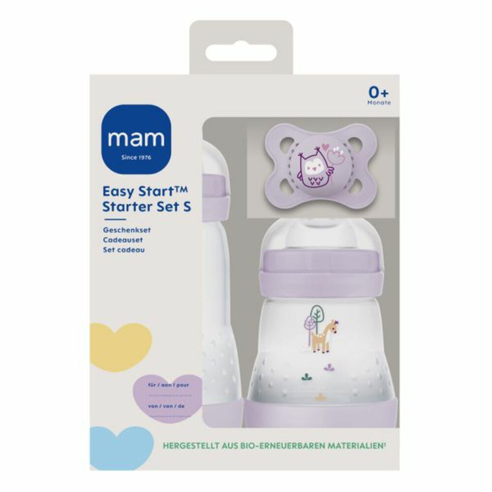 MAM Babyfles Starter Set Easy Start Anti-Colic Lila S 1 set