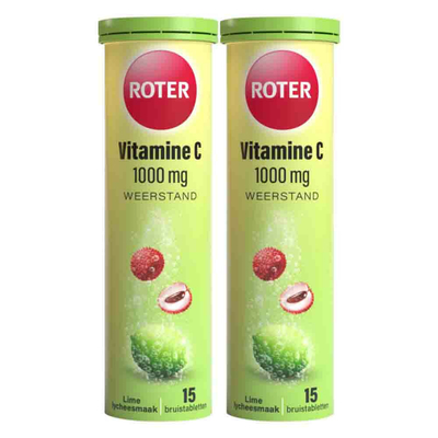 2x Roter Vitamine C 1000 mg Lime- Lychee 15 bruistabletten