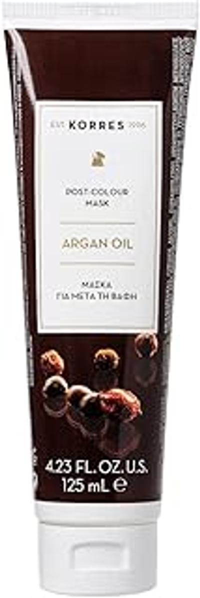 Korres Arganolie haarmasker, verzorgend masker met arganolie, sheaboter en tarweproteïnen, ideaal voor gekleurd haar, veganistisch, 125 ml