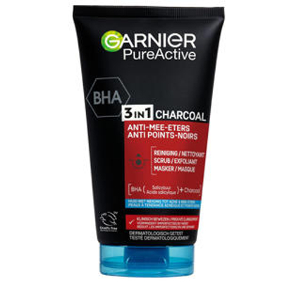 Garnier Skinactive PureActive 3-in-1 Charcoal Anti Mee-Eters gezichtsreiniger - 150 ml