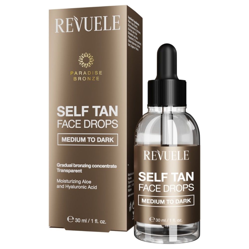 Revuele Self Tan Face Drops Medium To Dark - 30ml