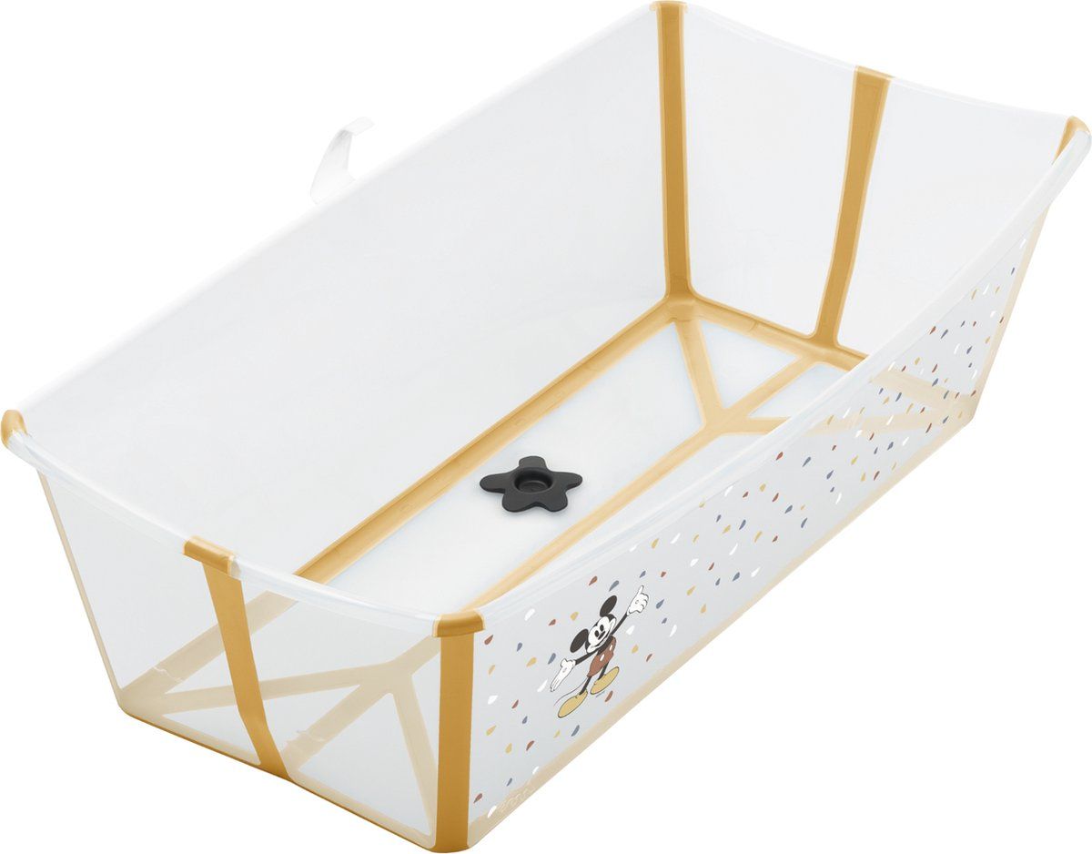 Stokke Flexi Bath X-Large, Mickey Celebration - Ruim opvouwbaar babybadje - Lichtgewicht en gemakkelijk op te bergen - Handig om thuis of op reis te gebruiken - Geschikt voor kinderen van 0-6 jaar