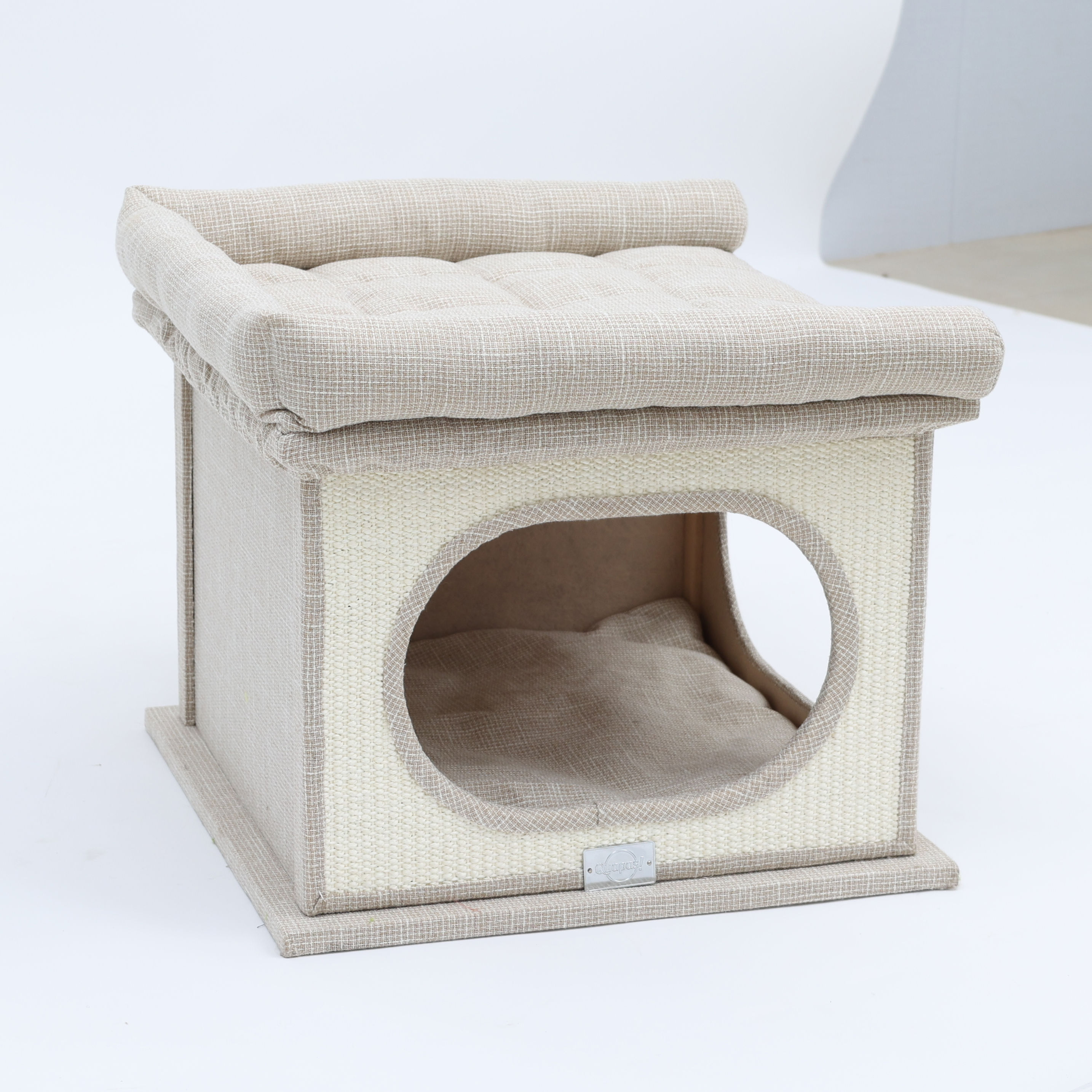 Quapas! Kattenhol met sisalmat beige