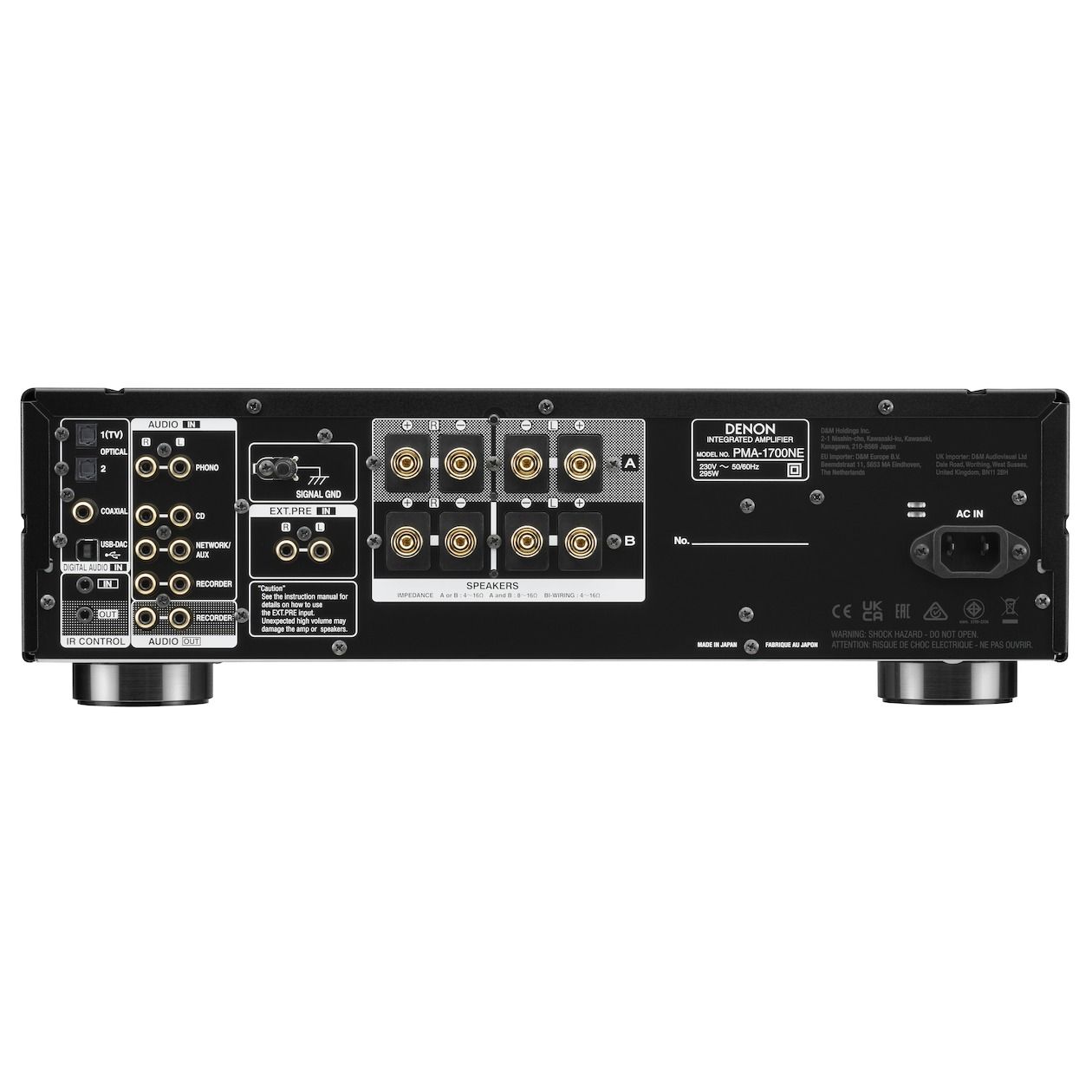 Denon - PMA-1700NE - Amplifier met USB-DAC, 70 Watt per Kanaal, een MM/MC-Phono-equalizer en een UHC Single-Push-Pull-Versterkerschakeling - Zwart