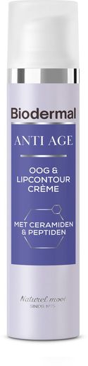 Biodermal Anti Age Oog- en Lipcontourcrème'- oogcreme - verminderd diepe rimpels, wallen en donkere kringen rondom de ogen en lippen - 15ml