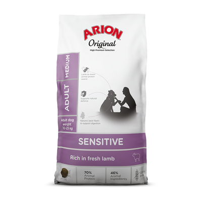 12kg Arion Original Sensitive Medium Breed Lam hondenvoer droog - hondenbrokken
