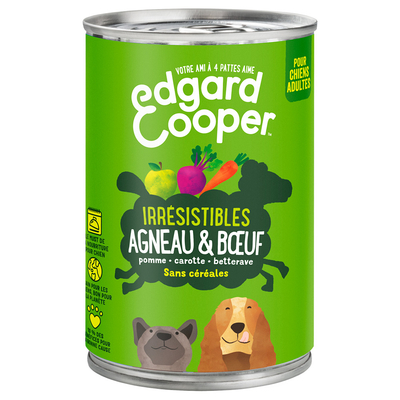 6x400g Edgard & Cooper Adult graanvrij lam. rund - Hondenvoer - natvoer honden