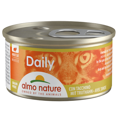 5 + 1 gratis! Almo Nature Daily Menu 6 x 85 g - Mousse met Kalkoen - natvoer katten