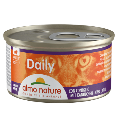 5 + 1 gratis! Almo Nature Daily Menu 6 x 85 g - Mousse met Konijn - natvoer katten