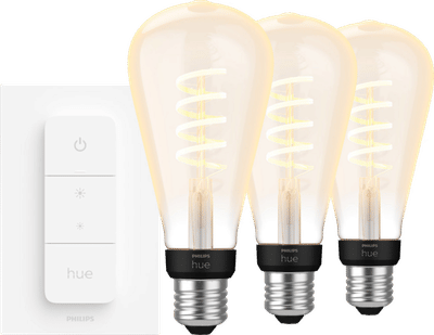 Philips Hue Filament White Ambiance Edison XL 3-pack + dimme