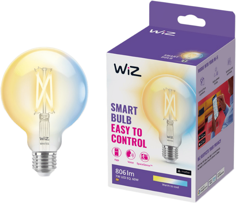 WiZ Globe Filament - Warm tot Koelwit Licht - E27 - Transparant