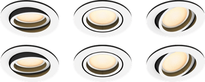 Philips Hue Milliskin inbouwspot White Ambiance - rond - Wit - 6-pack