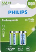 Philips AAA Oplaadbare Batterijen - 4 stuks