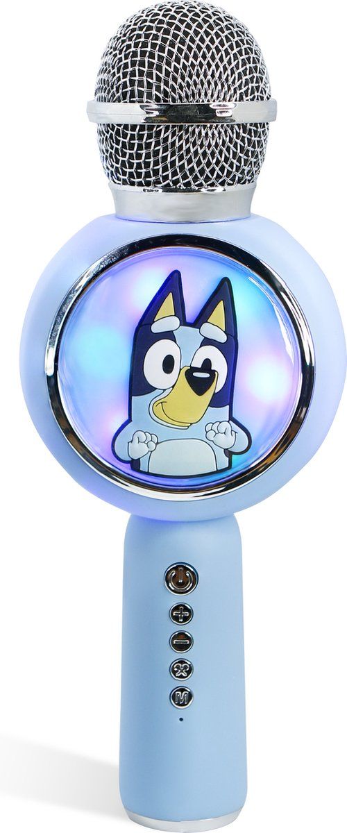 Bluey - PopSing karaoke microfoon - draadloos - LED verlichting - speaker - stemvervorming