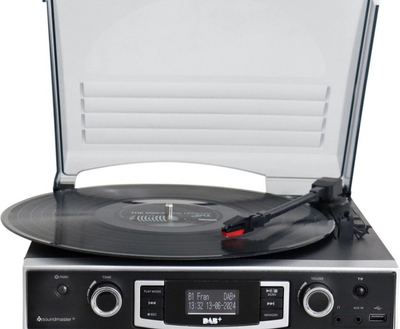 Soundmaster PL590SW - Retro platenspeler met DAB+ radio / USB encoding functie